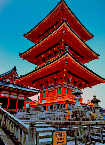 Japan-The Red Temple 06 Print