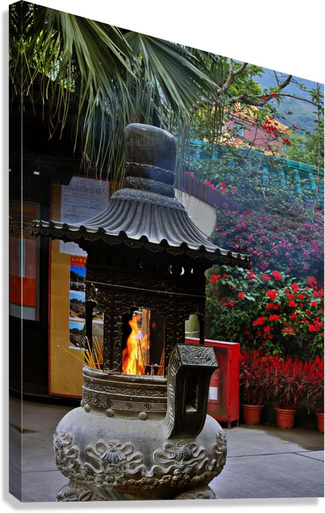 HK Island-RE - Smoke inside the temple 15 Canvas Print