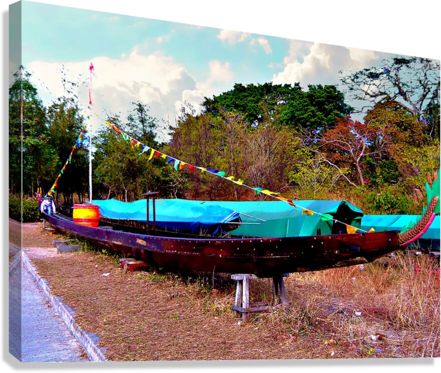 Hong Kong-A Useless Fishing Boat at Cheung Chau Canvas Print