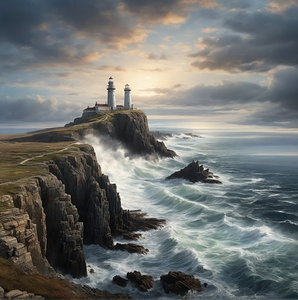 Default A dramatic coastal vista with rugged clif