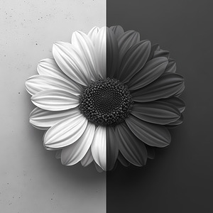 50 50 - Black & White Floral Art Prints