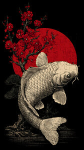 Akai Taiyo 赤い太陽 - Red Sun - Japanese Minimal Art Prints