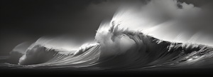 Silver Breaker – Black & White Ocean Wave Print
