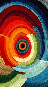 Chromatic Whirlpool – Beaded Concentric Abstract Print by Savage Art Prints