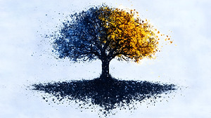 Dual Seasons – Abstract Tree Print