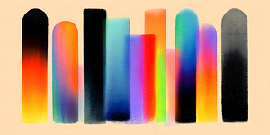 Chromatic Towers – Gradient Bar Abstract Print