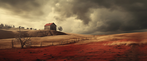 Crimson Harvest – Barn and Landscape Print