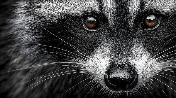Bandit – Raccoon Portrait Art Print by Savage Art Prints