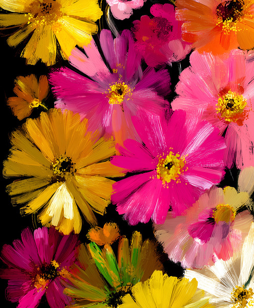 Luce Che Sboccia Nel Buio - Light That Blooms In The Dark - Luminous Floral Art Prints by Savage Art Prints
