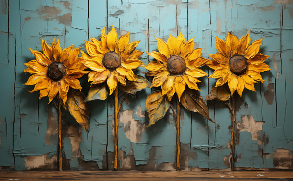 Tournesol - French Sunflower Art Prints by Savage Art Prints