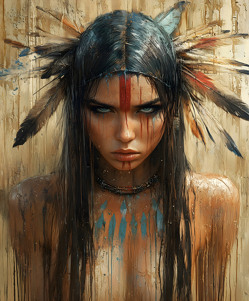 The Gaze Of Fire - Mythic Portrait Art Prints by Savage Art Prints