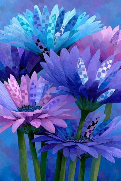 Bleu Botanique - Botanical Blue - Modern Floral Art Prints by Savage Art Prints