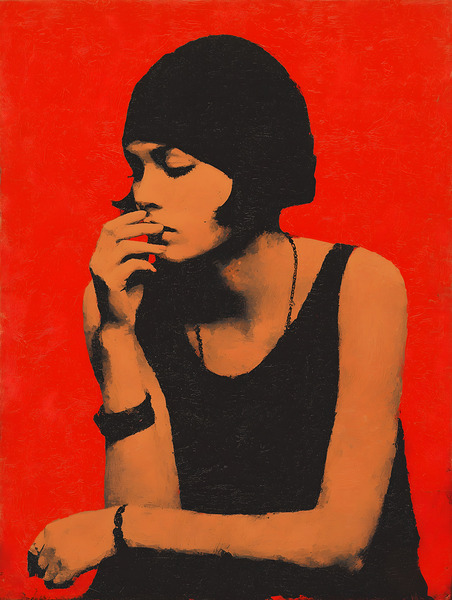 In Silence – Vintage Editorial Portrait Art Print by Savage Art Prints