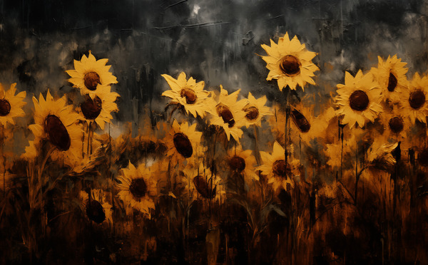 Sunkissed - Golden Sunflower Art Prints by Savage Art Prints
