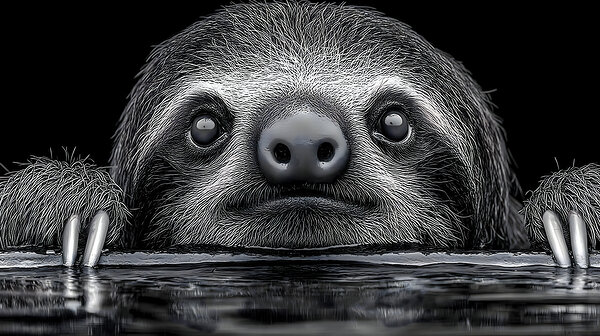 Sloth – Wildlife Portrait Art Print by Savage Art Prints