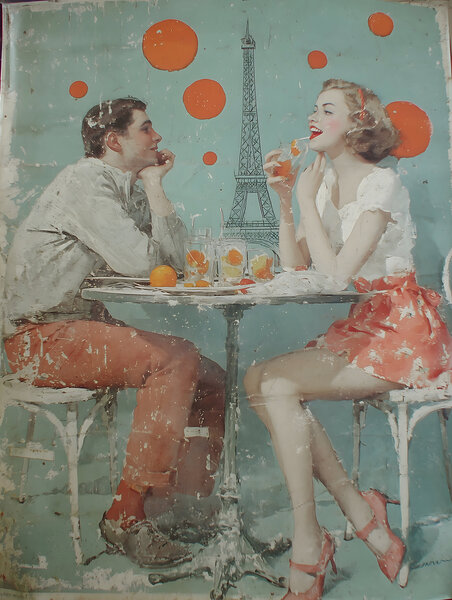 Laughter and Citrus – Vintage Cafe Poster Art Print by Savage Art Prints
