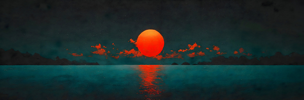 Setting Sun – Modern Sunset Art Print by Savage Art Prints