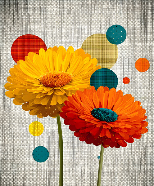 Daisy Pop – Modern Floral Art Print by Savage Art Prints