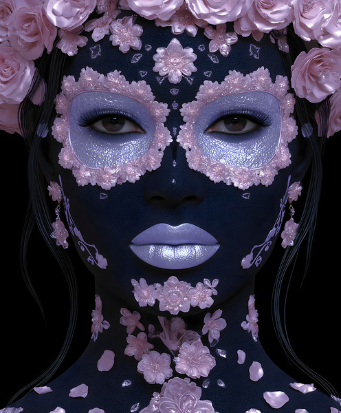 La Novia De La Noche Dia de los Muertos Sugar Skull by Savage Art Prints