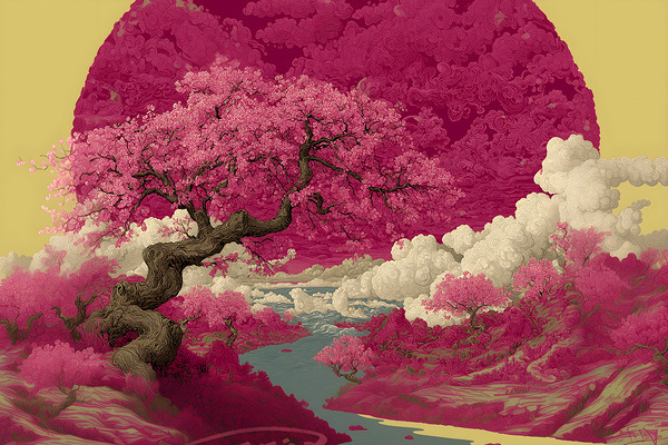 Haru No Uta 春の歌 - Song Of Spring - Japanese Cherry Blossom Art Prints by Savage Art Prints