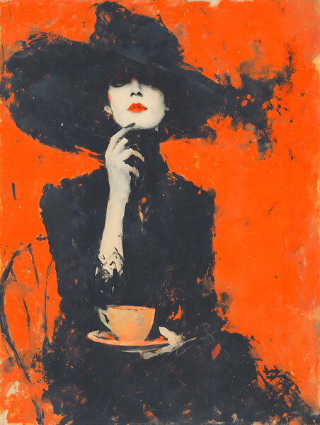 Noir Elegance Portrait – Vintage Fashion Art Print by Savage Art Prints