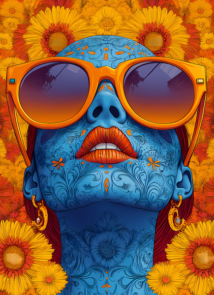Chill - Pop Surreal Sugar Skull Portrait Art Prints by Savage Art Prints