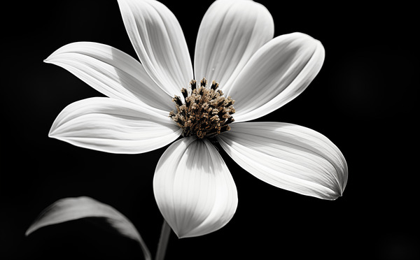 Eclipse Petal – Black and White Macro Flower Print by Savage Art Prints