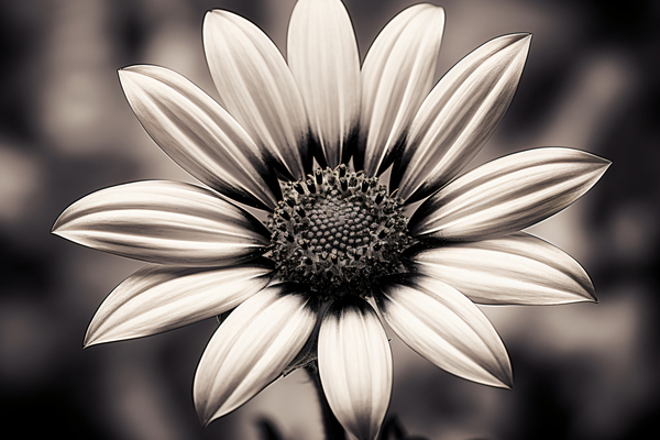 Opulent – Monochrome Daisy Medallion Art Print by Savage Art Prints