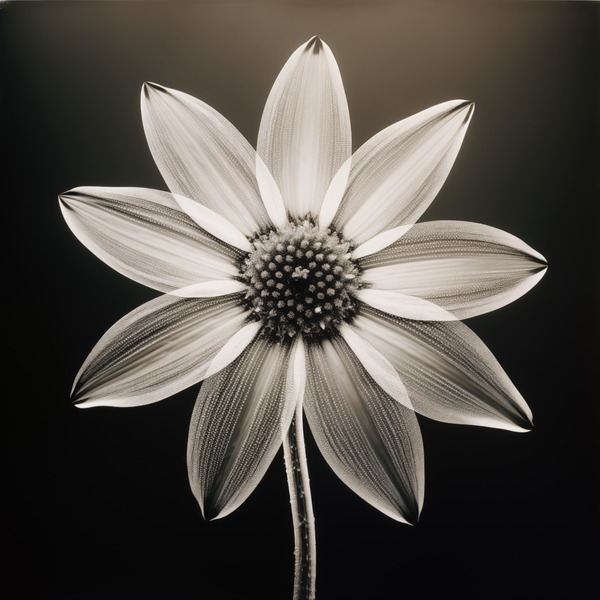 Sumptuous – Soft-Glow Daisy Monochrome Art Print by Savage Art Prints