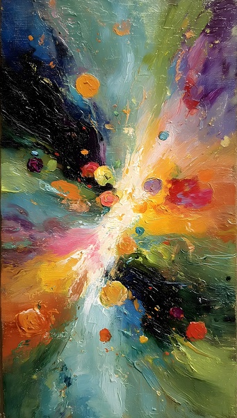Stellar Bloom – Color Burst Abstract Print Print