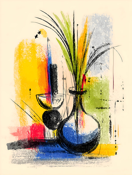 Studio Still – Abstract Vase Composition Print by Savage Art Prints