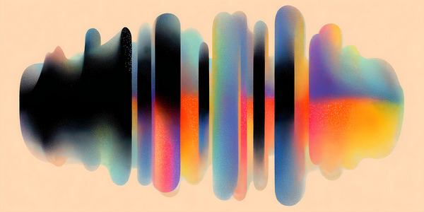 Echo Form – Gradient Wave Abstract Print by Savage Art Prints