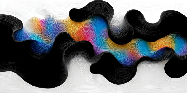Spectrum Meander – Ribbon Flow Abstract Print by Savage Art Prints