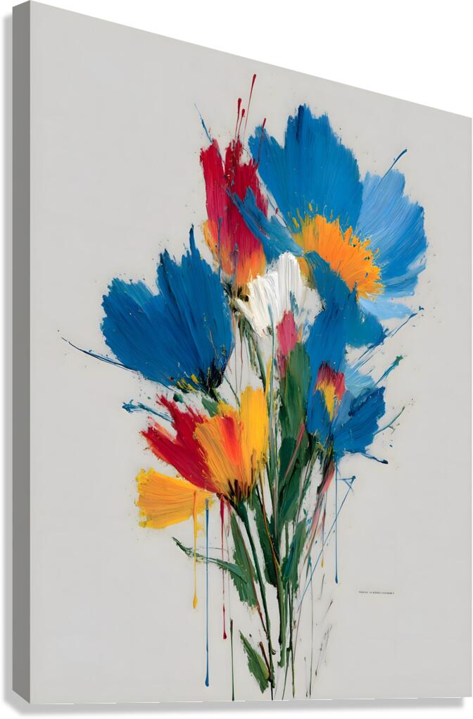 Primary Bloom – Abstract Floral Energy Print Canvas Print