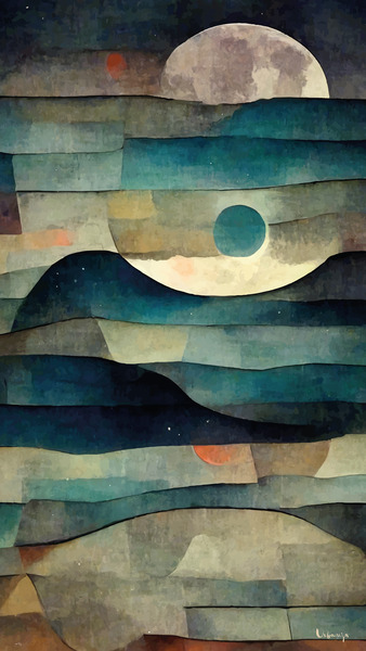 Nighty clouds playing with the Moon - I Print