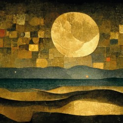 Full Moon over Abu Dhabi Mangroves - I