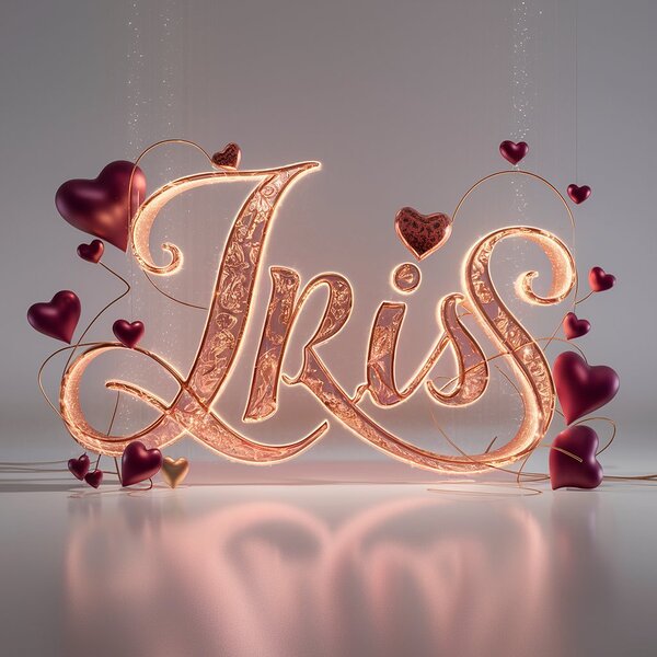 Whimsical Hearts Embrace Iris by Digital Depot