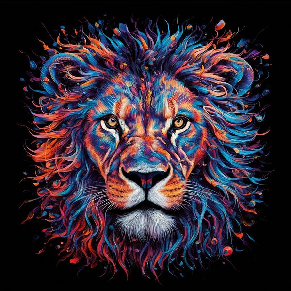 The Dynamic Lion s Gaze in Abstract Mastery by Digital Depot