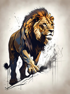 Ascension Royale : Lion en Style Acrylique Anime