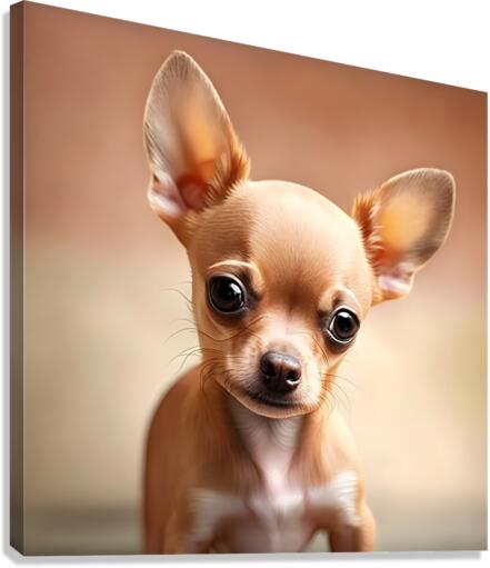 Exploration artistique : Le chihuahua beige dans lunivers de Midjourney Canvas Print