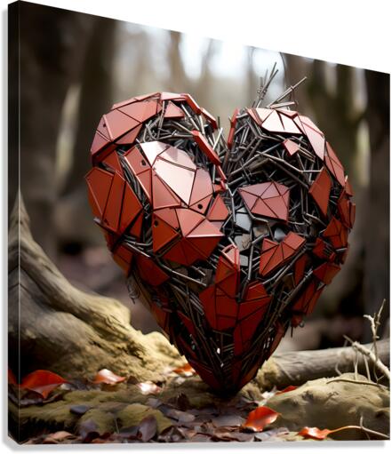 Art metallique emotionnel : Explorez le coeur casse  Canvas Print