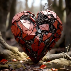 Art metallique emotionnel : Explorez le coeur casse 