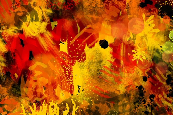 Neon Jungle Orange Print