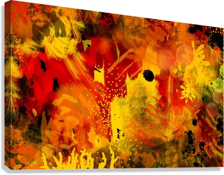 Neon Jungle Orange Canvas Print