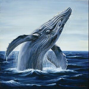 dominating the midsection of the painting are the