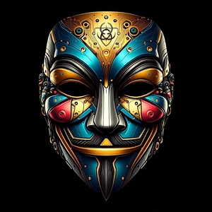 mask of V anonymous reimagined in a steampunk color style