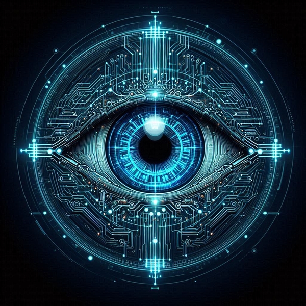blue bionic eye Print