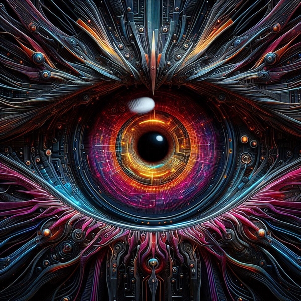 neon dragon 1 bionic eye Print