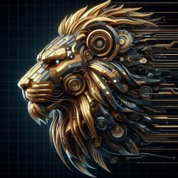 cybernetic lion 4 digital works series1-4