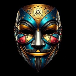 mask of V anonymous reimagined in a steampunk color style